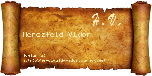 Herczfeld Vidor névjegykártya